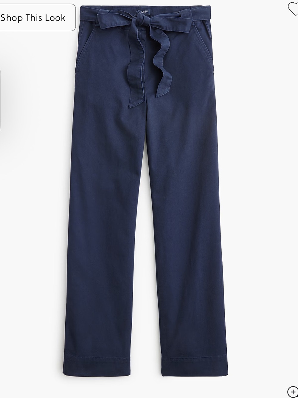 NWT J. Crew Twill wide-leg tie-waist chino pant